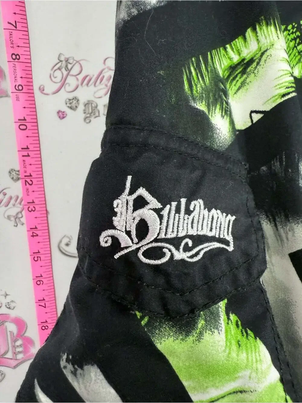 Billabong shorts board Black Swim Board Shorts with Green Blue Graphic vintage